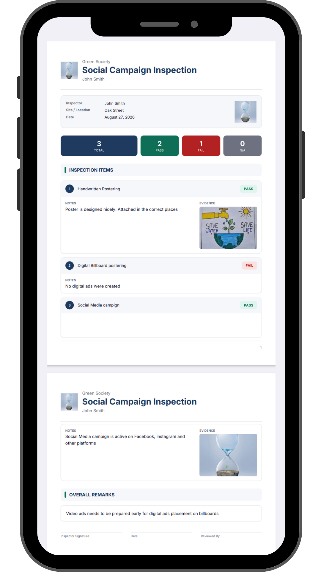Finished report preview